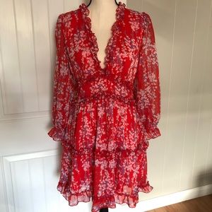 Ruffle long sleeve dress